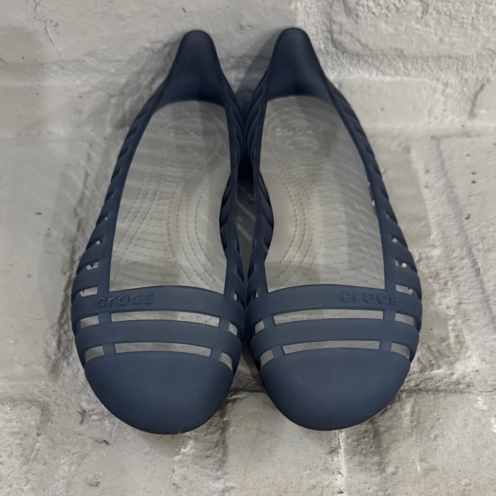 CROCS Women's Dark Blue Jelly Flats, 9